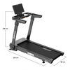 Endurance SPT treadmill with a black frame, digital display, and dimensions of 160 cm by 80 cm by 140 cm.