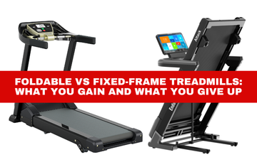 Foldable and fixed-frame treadmill comparison showing the differences in design, stability, and space-saving features