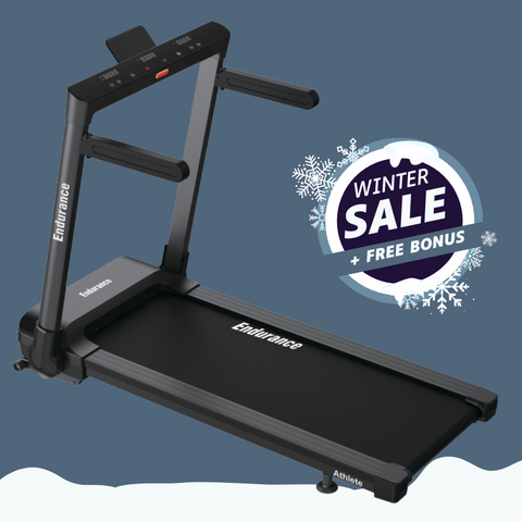 Endurance Athlete Treadmill- Space Saving High Quality + Incline + FREE Bonus 