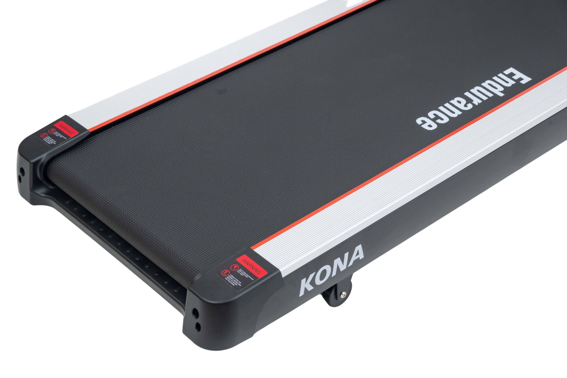 Close up image of an Endurance Kona Commercial Treadmill belt on a white background