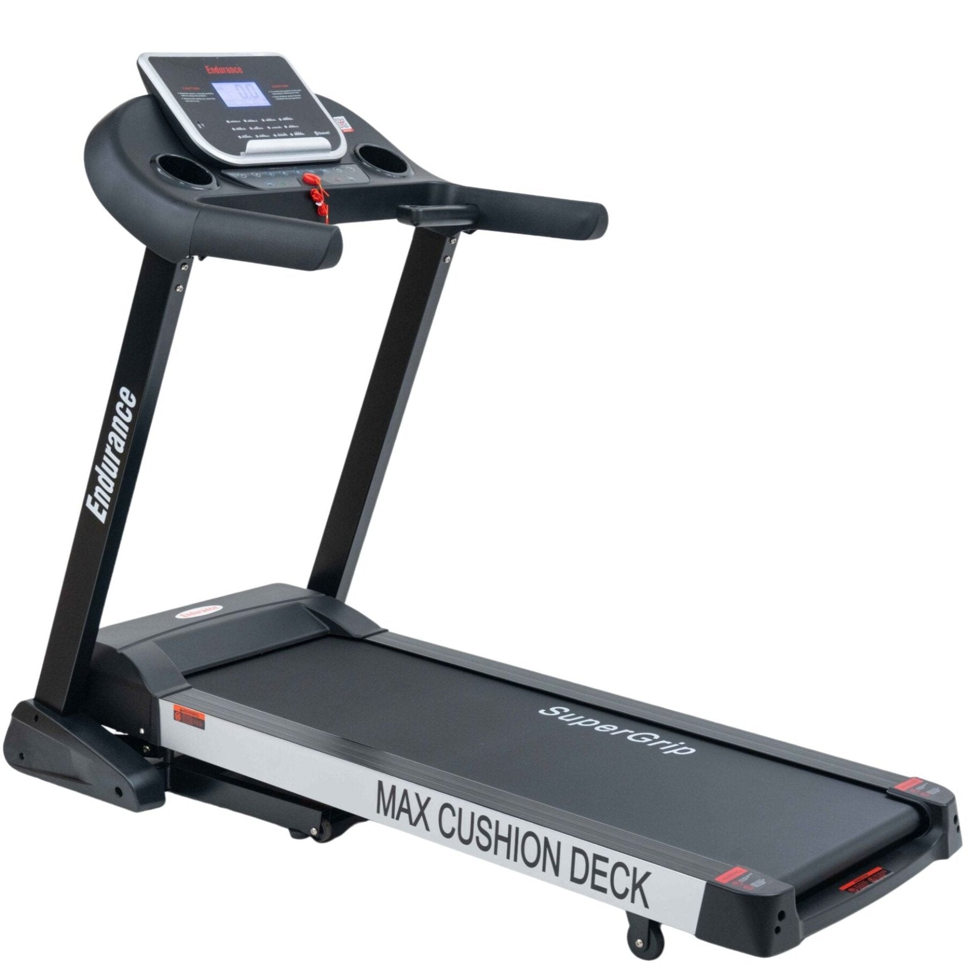 Side view image of Endurance Predator Treadmill with digital display on screen 