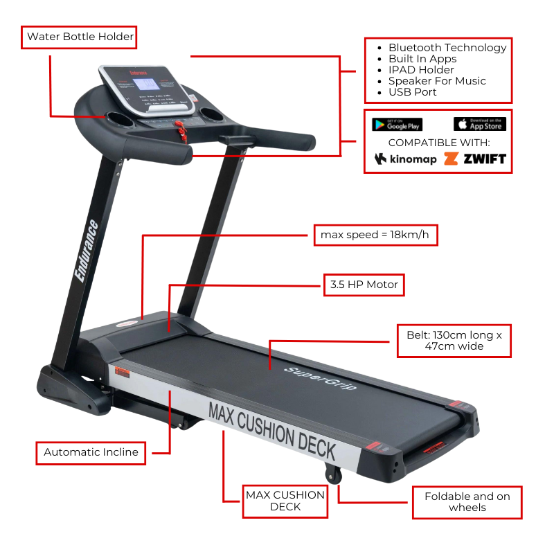 Endurance Predator Treadmill - Low Impact Treadmill For Bad Knees And Joints